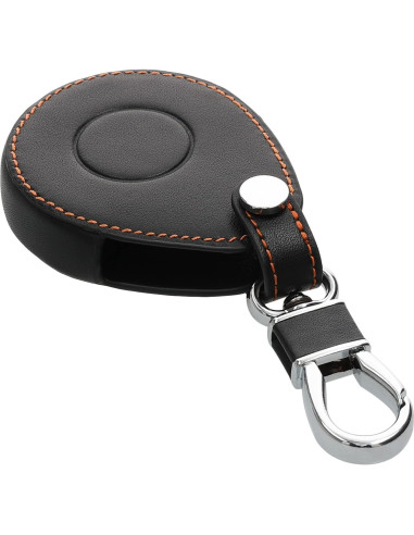 Cubierta de Llave kwmobile para Motocicleta Harley Davidson - Protector de Cuero Sintético Naranja/Negro