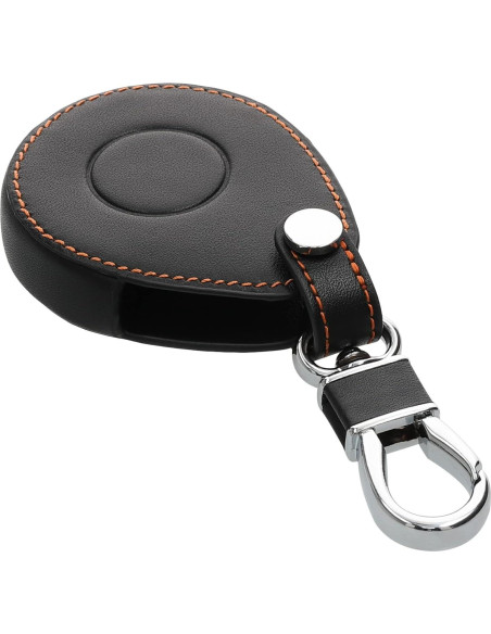 Cubierta de Llave kwmobile para Motocicleta Harley Davidson - Protector de Cuero Sintético Naranja/Negro