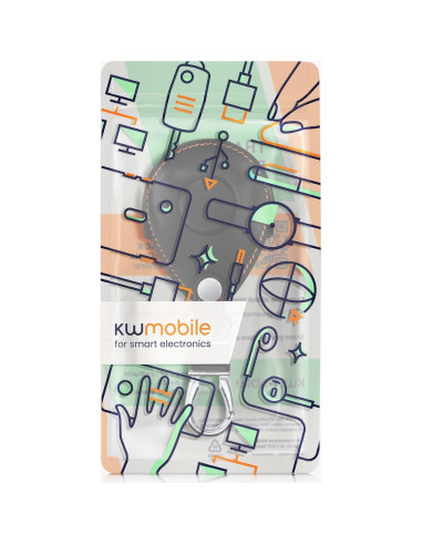 Cubierta de Llave kwmobile para Motocicleta Harley Davidson - Protector de Cuero Sintético Naranja/Negro