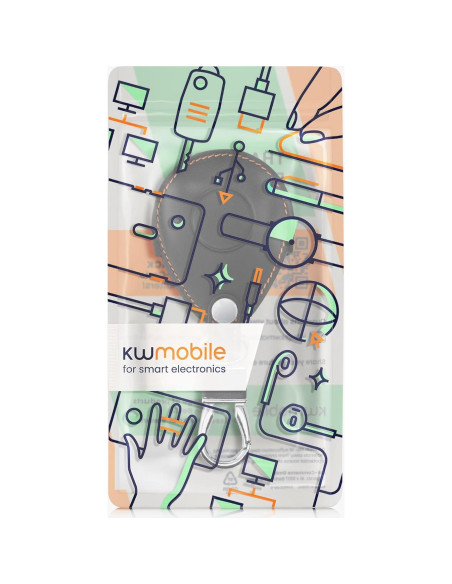 Cubierta de Llave kwmobile para Motocicleta Harley Davidson - Protector de Cuero Sintético Naranja/Negro