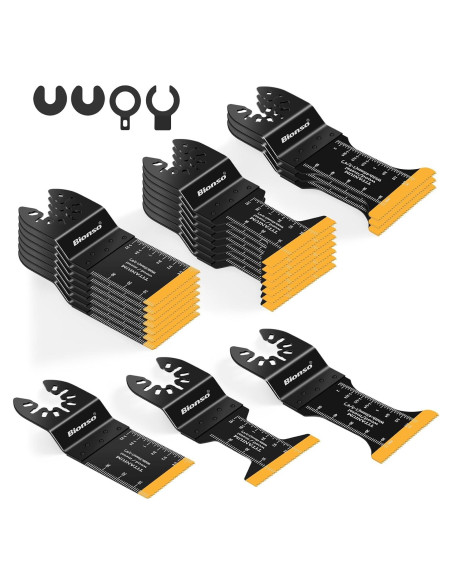 Bionso 20PCS Cuchillas Multiherramienta Titanio para Metal y Madera