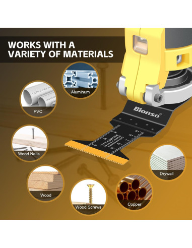 Bionso 20PCS Cuchillas Multiherramienta Titanio para Metal y Madera