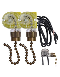 Interruptor de Luz Zing Ear ZE-109 para Ventilador de Techo - Paquete de 2, Bronce