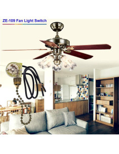 Interruptor de Luz Zing Ear ZE-109 para Ventilador de Techo - Paquete de 2, Bronce 2