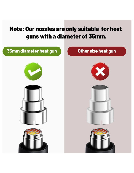 Kit de Boquillas para Pistola de Calor SEEKONE 7 Piezas 35mm