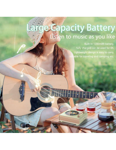 Altavoz Bluetooth Retro Strackvial HDZ730 Verde con Luces