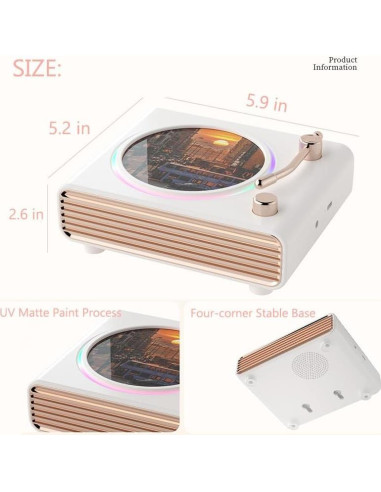 Altavoz Bluetooth Retro Strackvial HDZ730 Verde con Luces