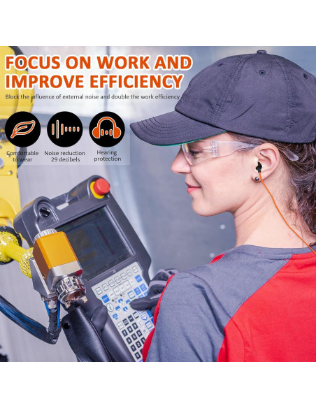 Tapones para Oídos Xuhal 200 Pares Silicona con Cable Negro