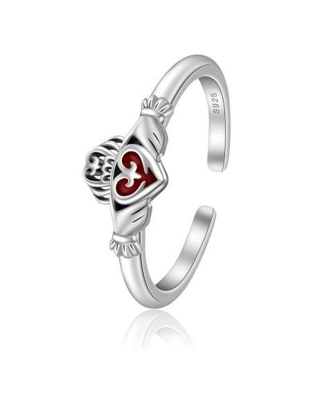 Anillo Abierto de Dedo Ajustable Plata Esterlina 925 Mujer