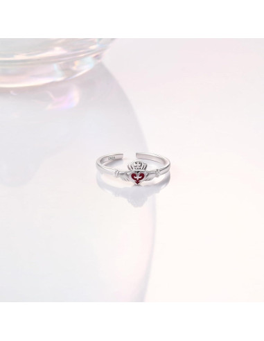 Anillo Abierto de Dedo Ajustable Plata Esterlina 925 Mujer