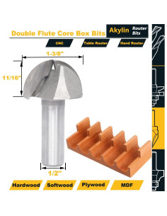 Fresas para Router Akylin 1/2" Mango 35mm Diámetro 35mm Corte 2