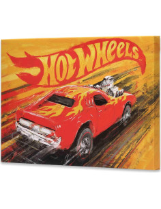 Lienzo Enmarcado Hot Wheels Coche Rojo 42.86x28.58cm Decoración 2