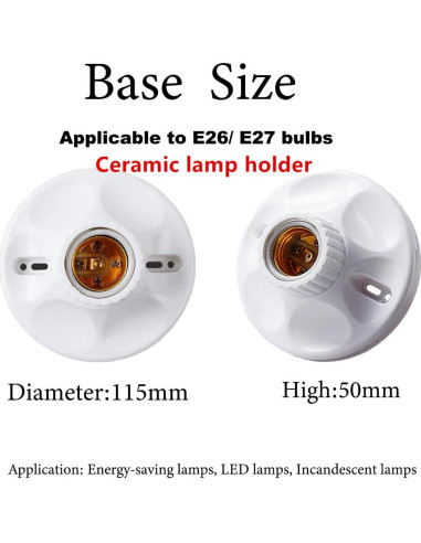 Portalámparas con cable 7.62 m E26/E27 DXMKOP con interruptor