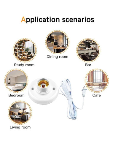 Portalámparas con cable 7.62 m E26/E27 DXMKOP con interruptor