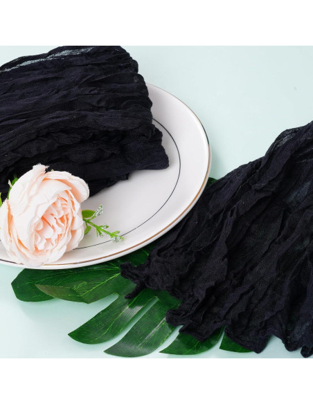 Juego de 12 Servilletas de Gasa Nydotd 50x50 cm Rústicas Negras