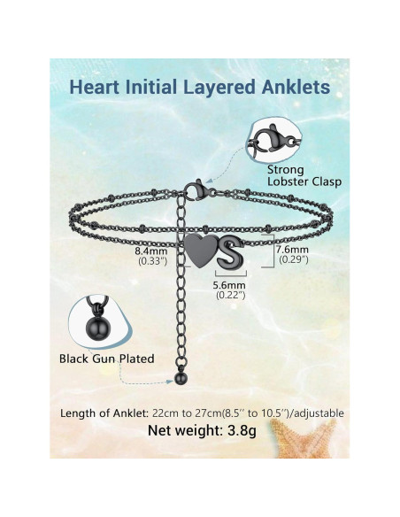 Brazalete de Tobillo Iniciales Prosteel Ajustable Acero Inoxidable