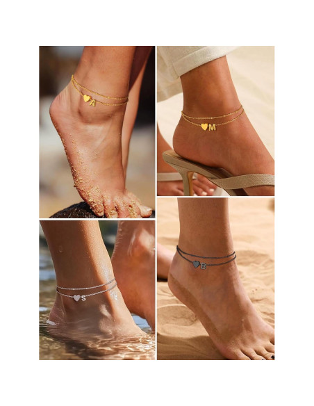 Brazalete de Tobillo Iniciales Prosteel Ajustable Acero Inoxidable