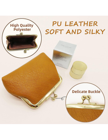 2 Monederos Pequeños de Cuero PU Vifrxac con Cierre Tipo Beso