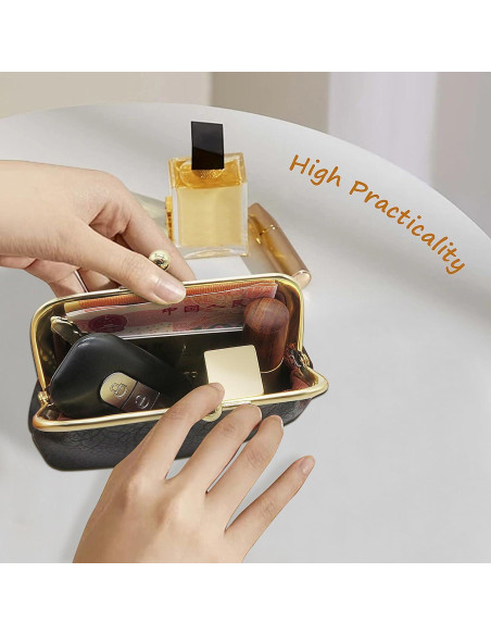 2 Monederos Pequeños de Cuero PU Vifrxac con Cierre Tipo Beso