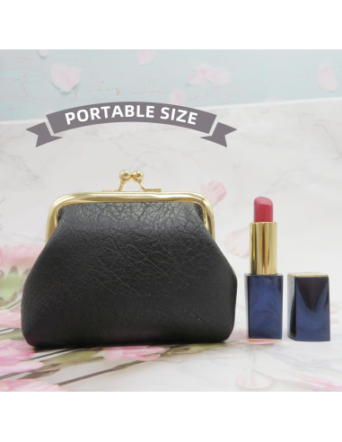 2 Monederos Pequeños de Cuero PU Vifrxac con Cierre Tipo Beso