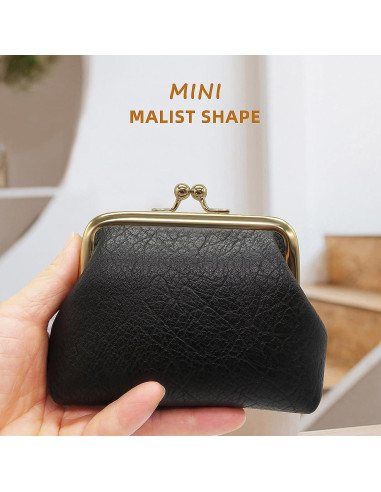 2 Monederos Pequeños de Cuero PU Vifrxac con Cierre Tipo Beso