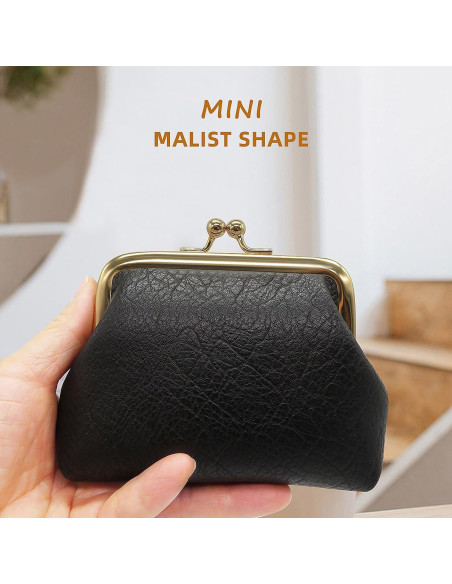 2 Monederos Pequeños de Cuero PU Vifrxac con Cierre Tipo Beso