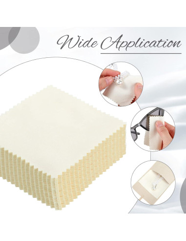 120 Bolsas de Microfibra para Joyería Cunno Beige 8x8 cm