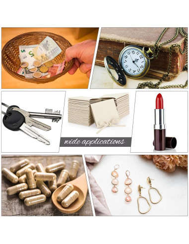 120 Bolsas de Microfibra para Joyería Cunno Beige 8x8 cm