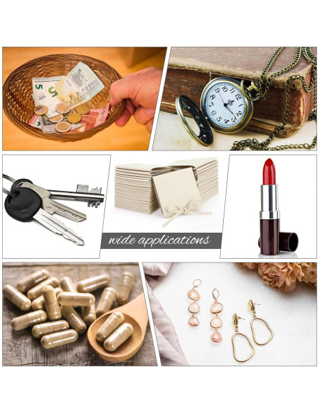 120 Bolsas de Microfibra para Joyería Cunno Beige 8x8 cm