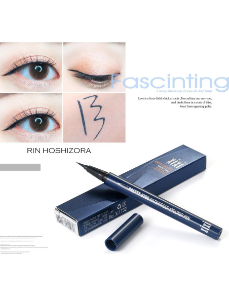 Delineador Líquido Vtrem - Azul Marino y Marrón Claro, Impermeable