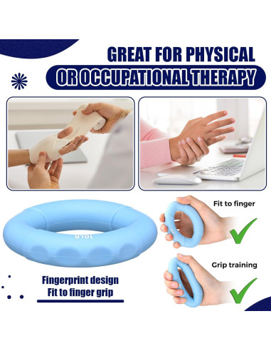 Anillo de Fuerza de Mano RoundFunny - Kit de 8 Piezas para Ejercicio