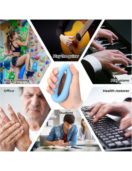 Anillo de Fuerza de Mano RoundFunny - Kit de 8 Piezas para Ejercicio