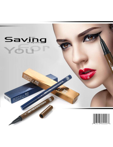 Delineador Líquido Vtrem - Azul Marino y Marrón Claro, Impermeable