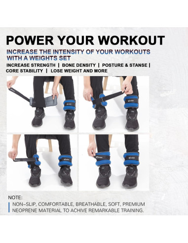 Pesas de Tobillo KEEP2MOVE 0.3Kg Rojo Rosa/Gris Ajustables