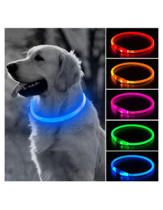 Collar LED para Perros BSEEN 70cm Azul - Impermeable y Recargable