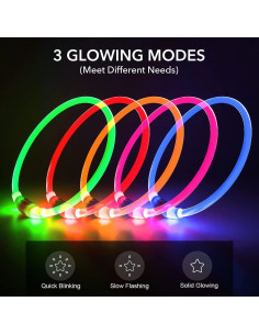 Collar LED para Perros BSEEN 70cm Azul - Impermeable y Recargable 2