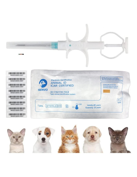 Microchip para Mascotas ISENVO 134.2K FDX-B 1.25x7mm