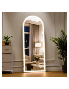 Espejo de cuerpo entero LED ZENOMIRRIS 160x50cm blanco arqueado