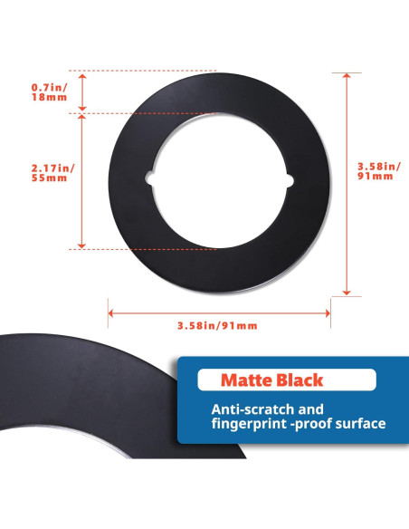 Placas de Pomos de Puerta Vizava 2 Pcs Acero Inoxidable Negro Mate