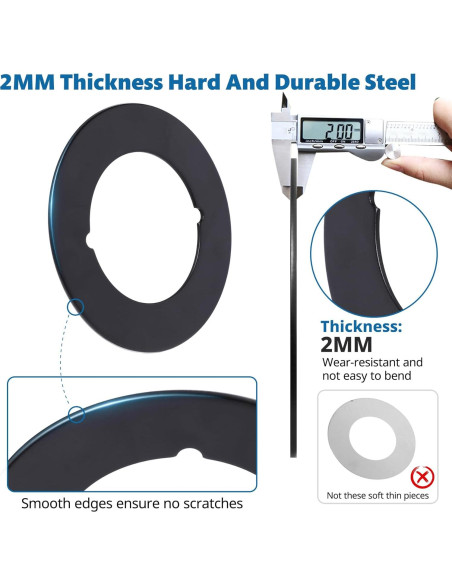 Placas de Pomos de Puerta Vizava 2 Pcs Acero Inoxidable Negro Mate