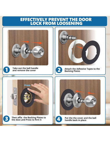 Placas de Pomos de Puerta Vizava 2 Pcs Acero Inoxidable Negro Mate