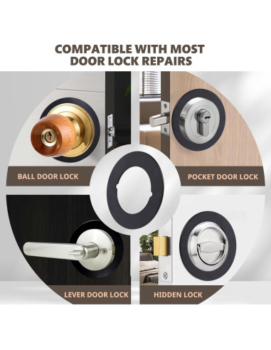 Placas de Pomos de Puerta Vizava 2 Pcs Acero Inoxidable Negro Mate