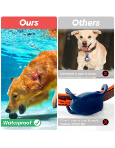 Funda Silicona LiZHi para Apple AirTag 2021 - Collar Perro Azul 2