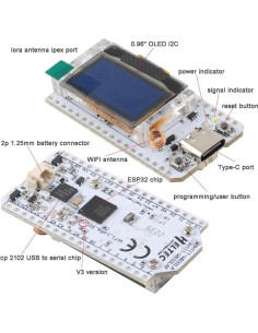 Placa de Desarrollo LoRa 32 V3 915MHz + Antena 2dBi 2