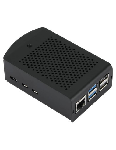 Caja de Aluminio para Raspberry Pi 5 - Soporte Colgante Negro