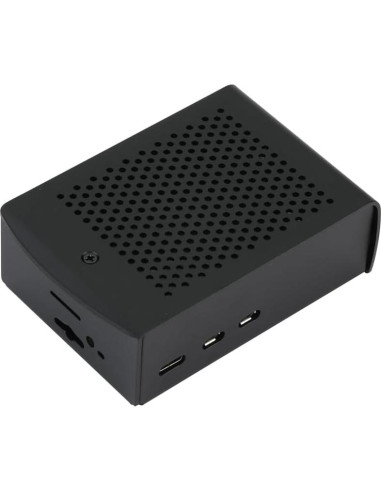Caja de Aluminio para Raspberry Pi 5 - Soporte Colgante Negro