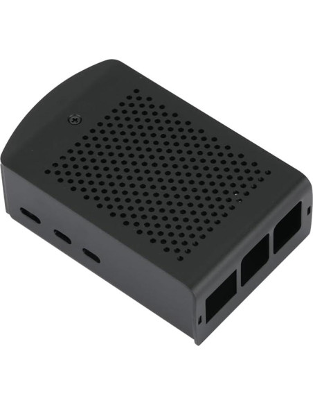 Caja de Aluminio para Raspberry Pi 5 - Soporte Colgante Negro