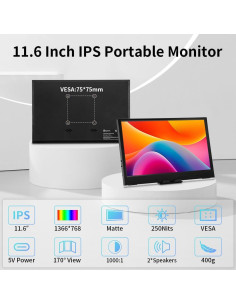 Monitor Portátil Magedok 11.6" HDMI 1366x768 IPS USB-C 2