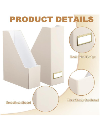 Conjunto de 6 Soportes para Revistas Feifeiya Beige Plegables