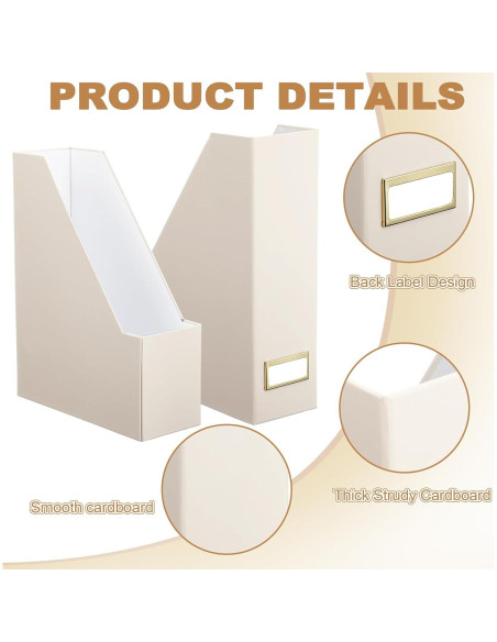 Conjunto de 6 Soportes para Revistas Feifeiya Beige Plegables